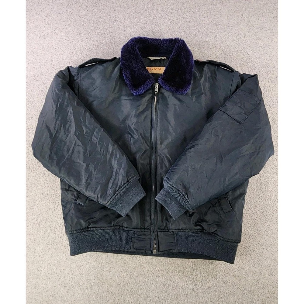 Vintage Big Mac Flight Jacket Coat Trooper Police Size Large L Quilted Lined